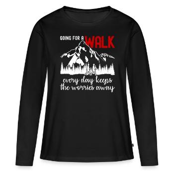 Hiking Walk Walking Outdoor Hike - Women's Premium Organic Long Sleeve Shirt - black - Front - Julia (174cm)