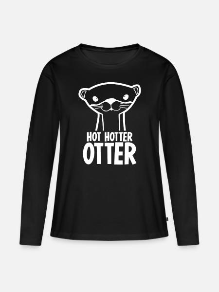 Hotter Otter Otters Sea Otter - Frauen Premium Bio Langarmshirt - Schwarz