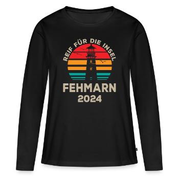 Fehmarn 2024 Ready for the island - Women's Premium Organic Long Sleeve Shirt - black - Front - Julia (174cm)