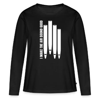 Joueur d’orgue Organiste Tuyaux d’orgue - T-shirt manches longues Premium bio Femme - noir - Devant - Julia (174cm)
