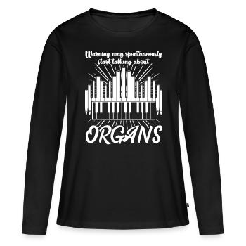 Organiste d’orgue - T-shirt manches longues Premium bio Femme - noir - Devant - Julia (174cm)