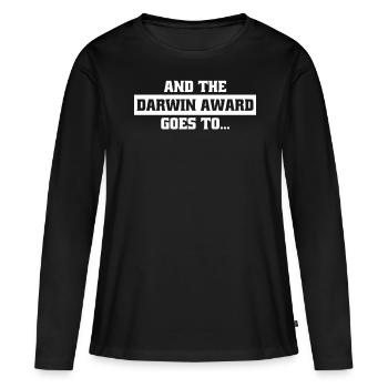 Darwin Darwinisme Misanthrope - T-shirt manches longues Premium bio Femme - noir - Devant - Julia (174cm)