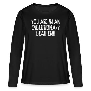Darwinisme Misanthrope Darwin - T-shirt manches longues Premium bio Femme - noir - Devant - Julia (174cm)