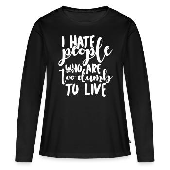 Misanthrope Darwin Darwinisme - T-shirt manches longues Premium bio Femme - noir - Devant - Julia (174cm)