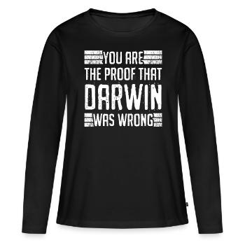 Grumpy Darwin Darwinism Misanthrope - Frauen Premium Bio Langarmshirt - Schwarz - Vorne - Julia (174cm)