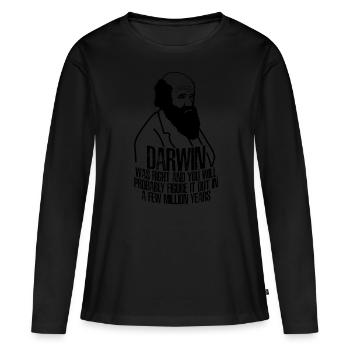 Grumpy Darwin Award Misanthrope - Frauen Premium Bio Langarmshirt - Schwarz - Vorne - Julia (174cm)