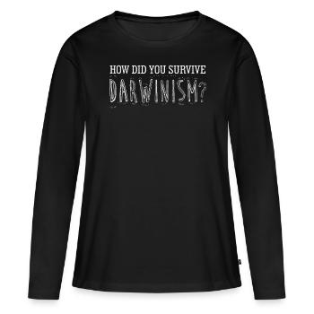 Prix Misanthrope Darwin - T-shirt manches longues Premium bio Femme - noir - Devant - Julia (174cm)