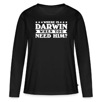Darwinism Misanthrope Misanthropist - Women's Premium Organic Long Sleeve Shirt - black - Front - Julia (174cm)