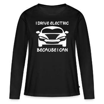 Voiture électrique Voiture électrique Véhicule électrique - T-shirt manches longues Premium bio Femme - noir - Devant - Julia (174cm)