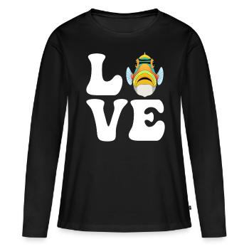 Humuhumunukunukuapua’a Pousseur de récif hawaïen - T-shirt manches longues Premium bio Femme - noir - Devant - Julia (174cm)