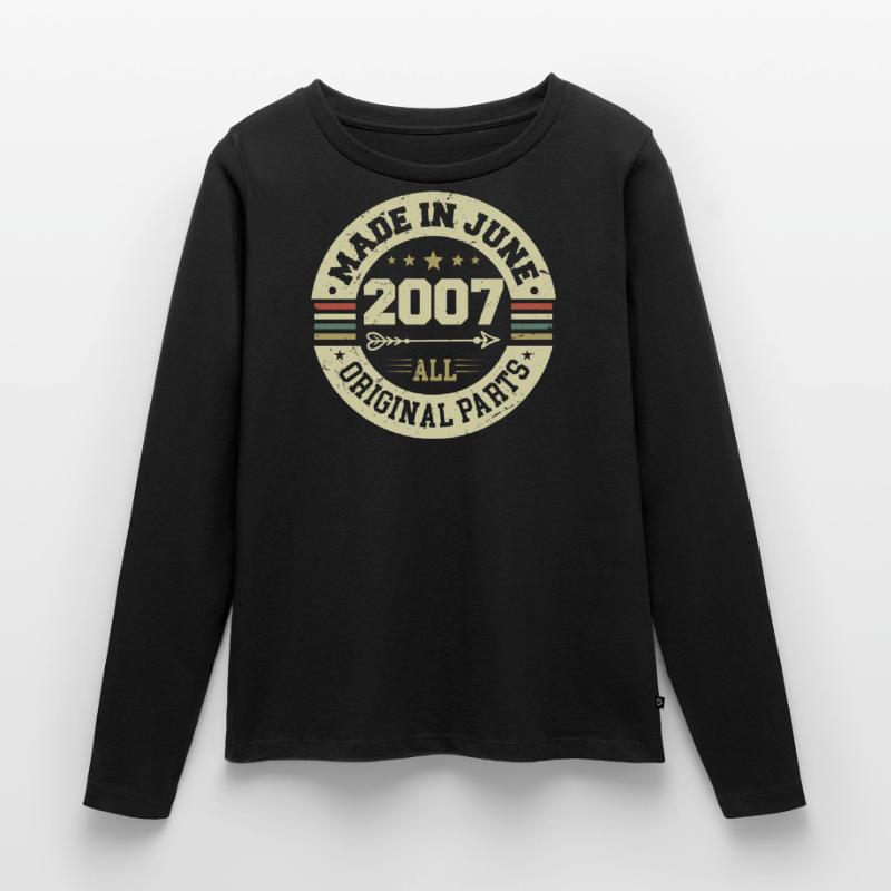 Juni 2007 Geburtstagsgeschenk Juni 2007 Juni 2007 Frauen Premium Bio Langarmshirt