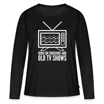 Télévision rétro Télévision des années 90 80 Ancienne émission de télévision - T-shirt manches longues Premium bio Femme - noir - Devant - Julia (174cm)