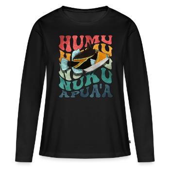 Baliste de récif hawaïen Humuhumunukunukuapua’a - T-shirt manches longues Premium bio Femme - noir - Devant - Julia (174cm)