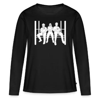 Smartphone Train Cellphone Mobile Phone - Women's Premium Organic Long Sleeve Shirt - black - Front - Julia (174cm)