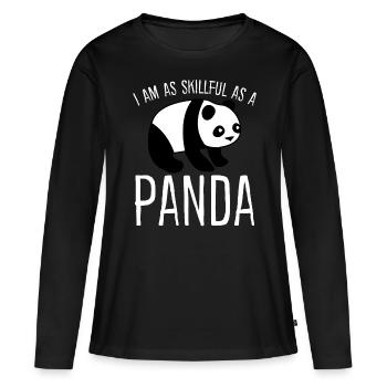 Panda habile Ours Pandas Panda géant - T-shirt manches longues Premium bio Femme - noir - Devant - Julia (174cm)