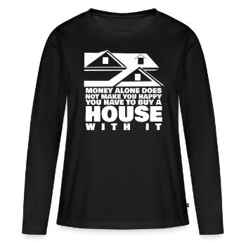 Construction de maison Pendaison de crémaillère du propriétaire - T-shirt manches longues Premium bio Femme - noir - Devant - Julia (174cm)