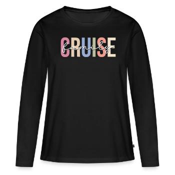 Croisière Vacances Croisière Bateau de croisière - T-shirt manches longues Premium bio Femme - noir - Devant - Julia (174cm)