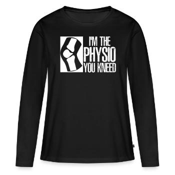 Physio Joke Kinésithérapie - T-shirt manches longues Premium bio Femme - noir - Devant - Julia (174cm)