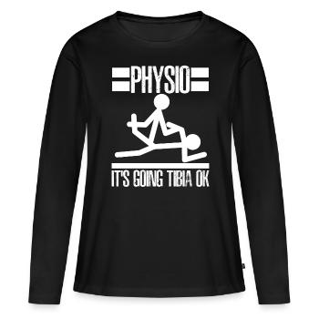Kinésithérapie Physio - T-shirt manches longues Premium bio Femme - noir - Devant - Julia (174cm)