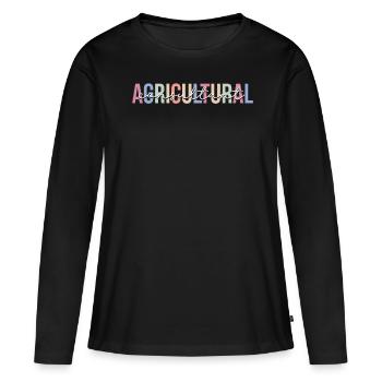 Agriculture - T-shirt manches longues Premium bio Femme - noir - Devant - Julia (174cm)
