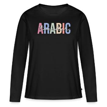 Language teaching - Women's Premium Organic Long Sleeve Shirt - black - Front - Julia (174cm)