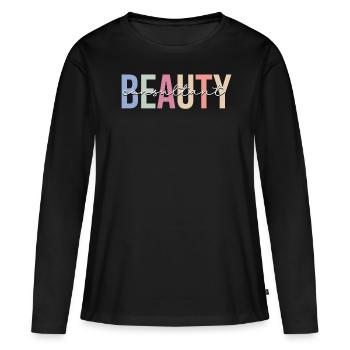 Make-up-Liebhaber - Frauen Premium Bio Langarmshirt - Schwarz - Vorne - Julia (174cm)