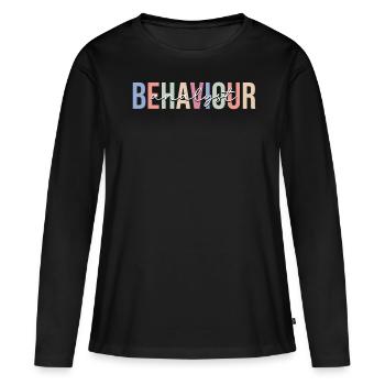Analyse comportementale Thérapeute Données Comportement - T-shirt manches longues Premium bio Femme - noir - Devant - Julia (174cm)