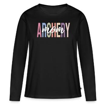 Archer arc et flèche - T-shirt manches longues Premium bio Femme - noir - Devant - Julia (174cm)