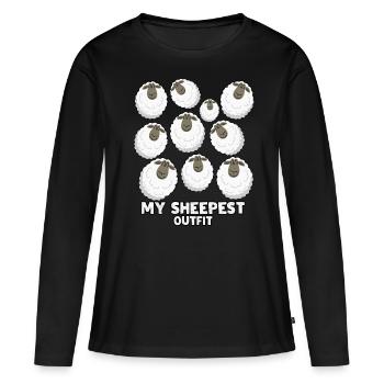 Sheep Farmer Cheap Shepherd - Frauen Premium Bio Langarmshirt - Schwarz - Vorne - Julia (174cm)