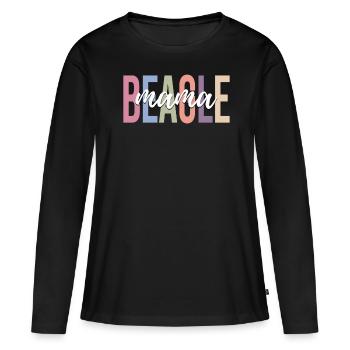 Beagle Chien Beagle Maman Beagle Lover Beagle Fr - T-shirt manches longues Premium bio Femme - noir - Devant - Julia (174cm)