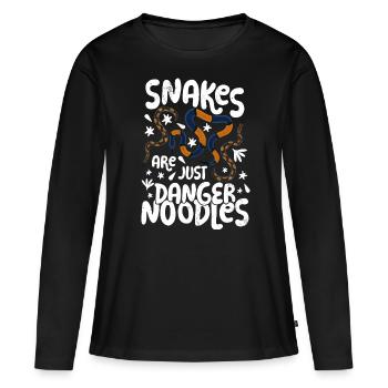Les serpents ne sont que des nouilles de danger Les serpents sont un danger n - T-shirt manches longues Premium bio Femme - noir - Devant - Julia (174cm)