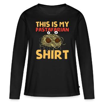 Fliegendes Spaghettimonster FSM - Frauen Premium Bio Langarmshirt - Schwarz - Vorne - Julia (174cm)
