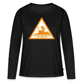 Road Keeper Roadbuilder Roadmaker - T-shirt manches longues Premium bio Femme - noir - Devant - Julia (174cm)