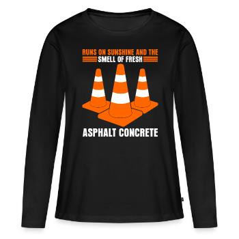 Agent de route Gardien de route Constructeur de routes - T-shirt manches longues Premium bio Femme - noir - Devant - Julia (174cm)