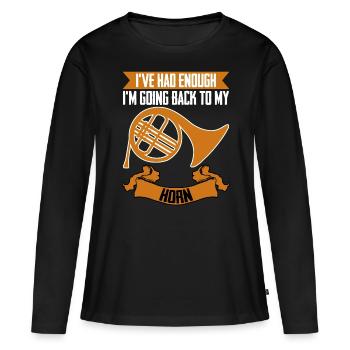 Cor français Cuivres - T-shirt manches longues Premium bio Femme - noir - Devant - Julia (174cm)