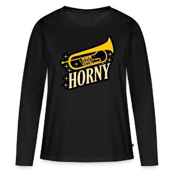 Orchestre bugle Cuivres - T-shirt manches longues Premium bio Femme - noir - Devant - Julia (174cm)
