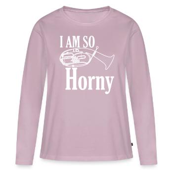 Cor ténor - T-shirt manches longues Premium bio Femme - rose poudré - Devant - Julia (174cm)