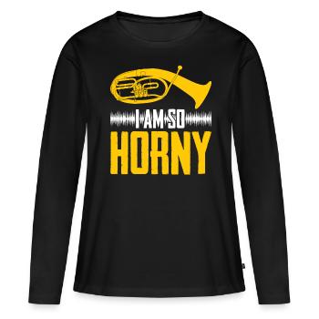 Orchestre de Tenorhorn Cuivres - T-shirt manches longues Premium bio Femme - noir - Devant - Julia (174cm)