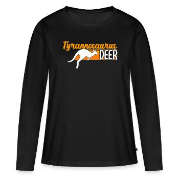 Funny Kangaroo Tyrannosaurus Deer Illustration - Women's Premium Organic Long Sleeve Shirt - black - Front - Julia (174cm)