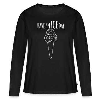 Summer Ice Cream Cup Icecream - Frauen Premium Bio Langarmshirt - Schwarz - Vorne - Julia (174cm)