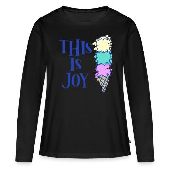 Icecream Ice Cream Cup - Frauen Premium Bio Langarmshirt - Schwarz - Vorne - Julia (174cm)