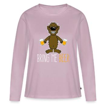 Beer Brewing Bear Home Brewery - Women's Premium Organic Long Sleeve Shirt - dusky pink - Front - Julia (174cm)