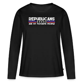 Republicans Conservative Republican - Frauen Premium Bio Langarmshirt - Schwarz - Vorne - Julia (174cm)