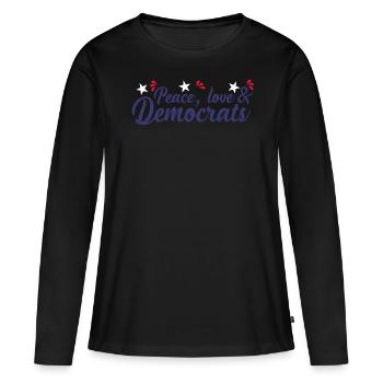 Élections démocratiques Démocratie Démocrate - T-shirt manches longues Premium bio Femme - noir - Devant - Julia (174cm)