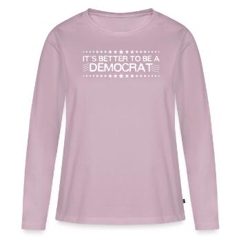 Démocratie Démocrate Élections démocratiques - T-shirt manches longues Premium bio Femme - rose poudré - Devant - Julia (174cm)
