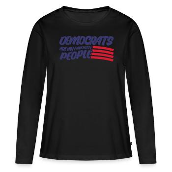 Démocrate Démocratique Élections Démocratie - T-shirt manches longues Premium bio Femme - noir - Devant - Julia (174cm)