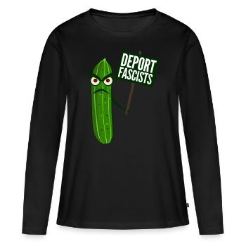Respect Tolérance Humanité Antifascisme - T-shirt manches longues Premium bio Femme - noir - Devant - Julia (174cm)