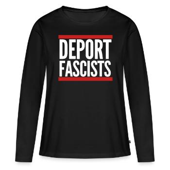 Antifascisme Respect Tolérance Humanité - T-shirt manches longues Premium bio Femme - noir - Devant - Julia (174cm)