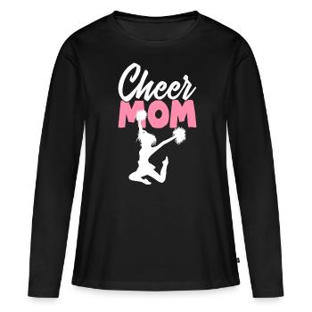 Cheer Mom Cheerleading Cheerleader Cheer Squad - Frauen Premium Bio Langarmshirt - Schwarz - Vorne - Julia (174cm)