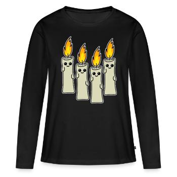 Bougie Bougie Cire de paraffine Bougies - T-shirt manches longues Premium bio Femme - noir - Devant - Julia (174cm)